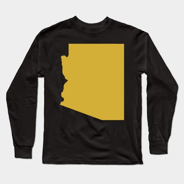 Arizona state map for arizonians Long Sleeve T-Shirt by Wordandart